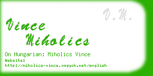 vince miholics business card